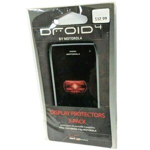 Droid 4 By Motorola Display Protectors 3-Pack With Screen Wipe & Smoothing Card